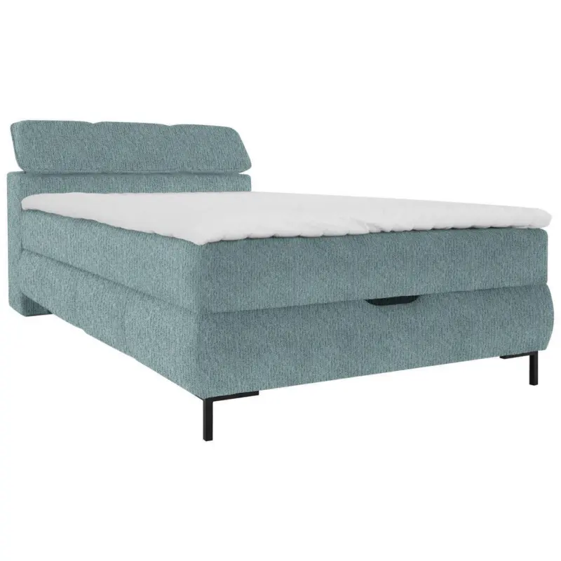 Boxbett 140/200 cm in Blaugrau