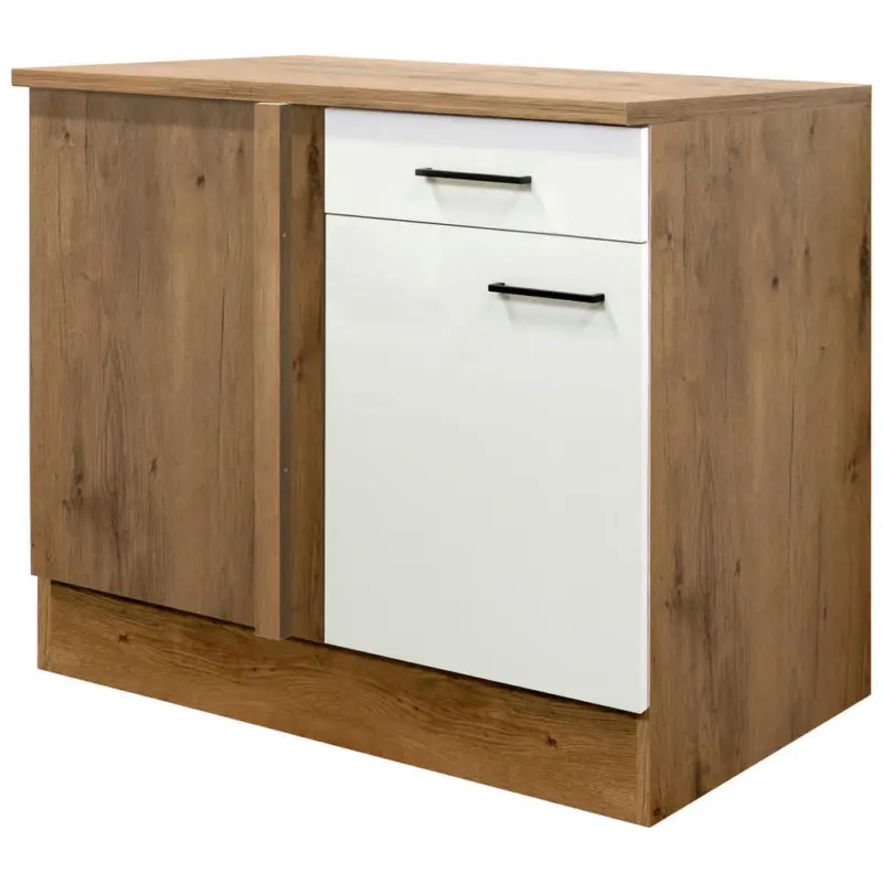 Eckunterschrank 110/85/57 cm in Eichefarben, Magnolie