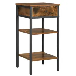 Beistelltisch in Metall, Holzwerkstoff