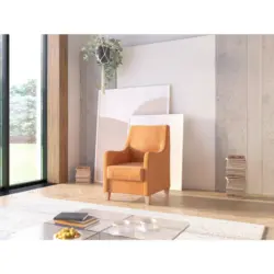 Sessel in Flachgewebe Terracotta