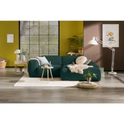 Ecksofa Hannah in Cord Gr&uuml;n 252/170 cm