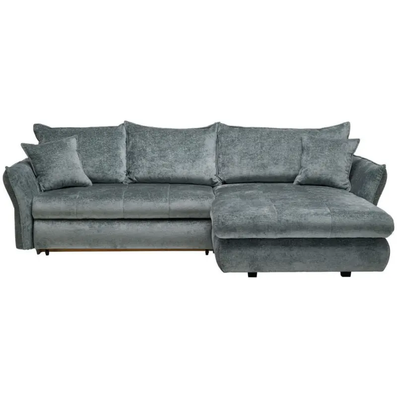 Ecksofa in Chenille Salbeigr&uuml;n