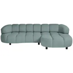 Ecksofa in Webstoff Mintgrau 284/183 cm