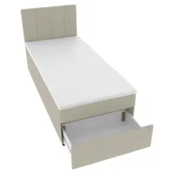 Boxbett 90/200 cm in Hellgrau