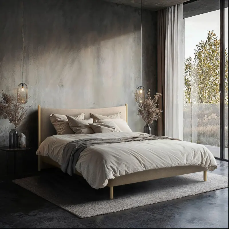 Polsterbett gepolstertes Kopfteil, Lattenrost, Bettkasten Braun 180/200 cm