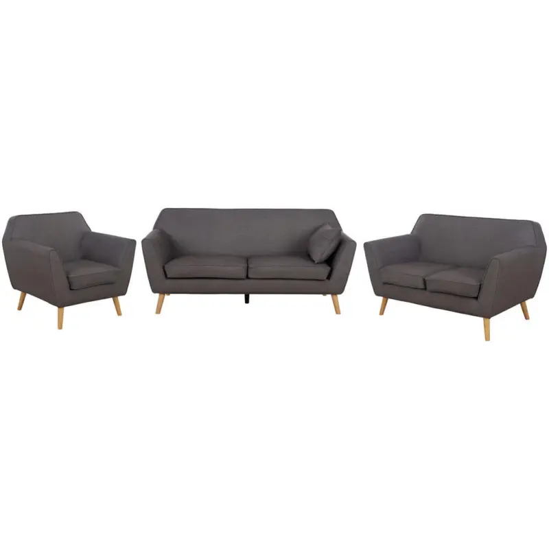 Sitzgarnitur in Leinenoptik Dunkelgrau