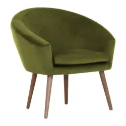 Sessel in Samt Olivgr&uuml;n