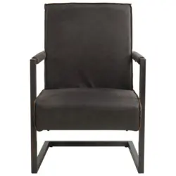 Sessel in Lederlook, Mikrofaser Anthrazit