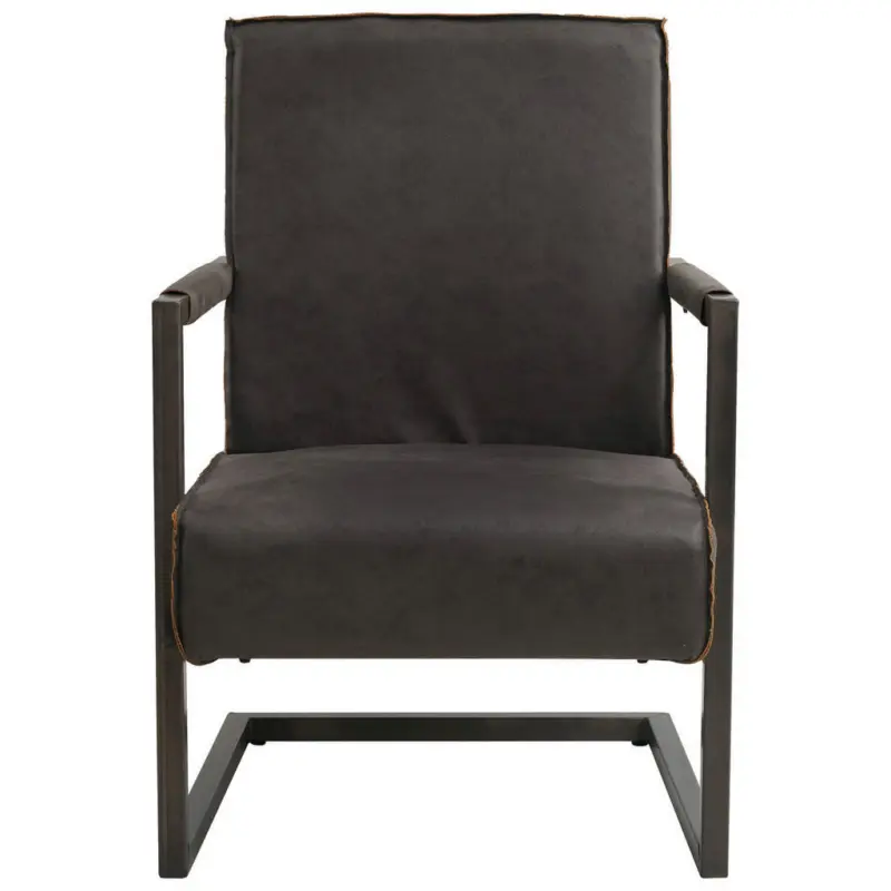 Sessel in Lederlook, Mikrofaser Anthrazit
