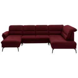 Wohnlandschaft in Echtleder Rot