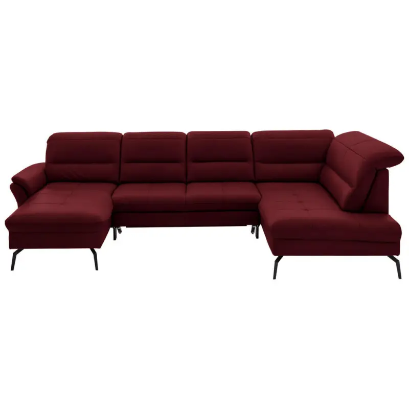 Wohnlandschaft in Echtleder Rot