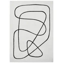 Webteppich 133/200 cm Artist Schwarz, Wei&szlig;