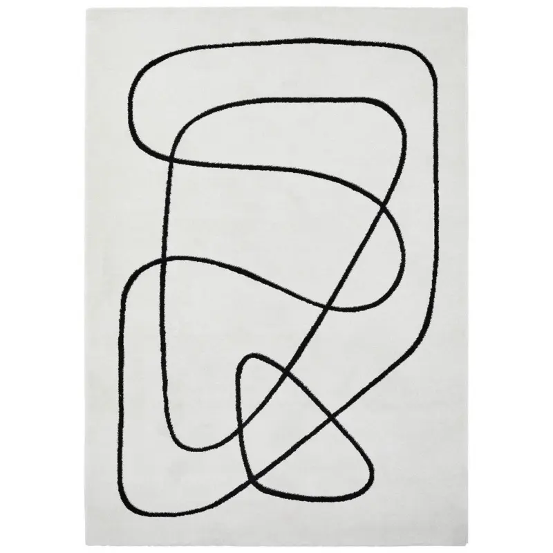 Webteppich 133/200 cm Artist Schwarz, Wei&szlig;