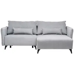 Ecksofa in Cord Grau 254/175 cm