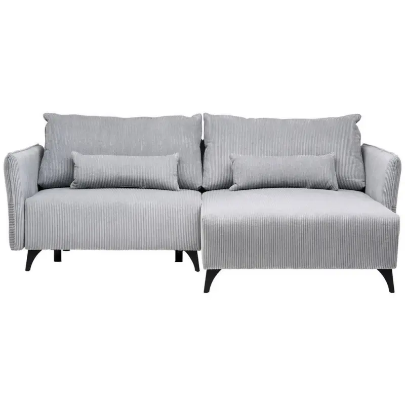 Ecksofa in Cord Grau 254/175 cm