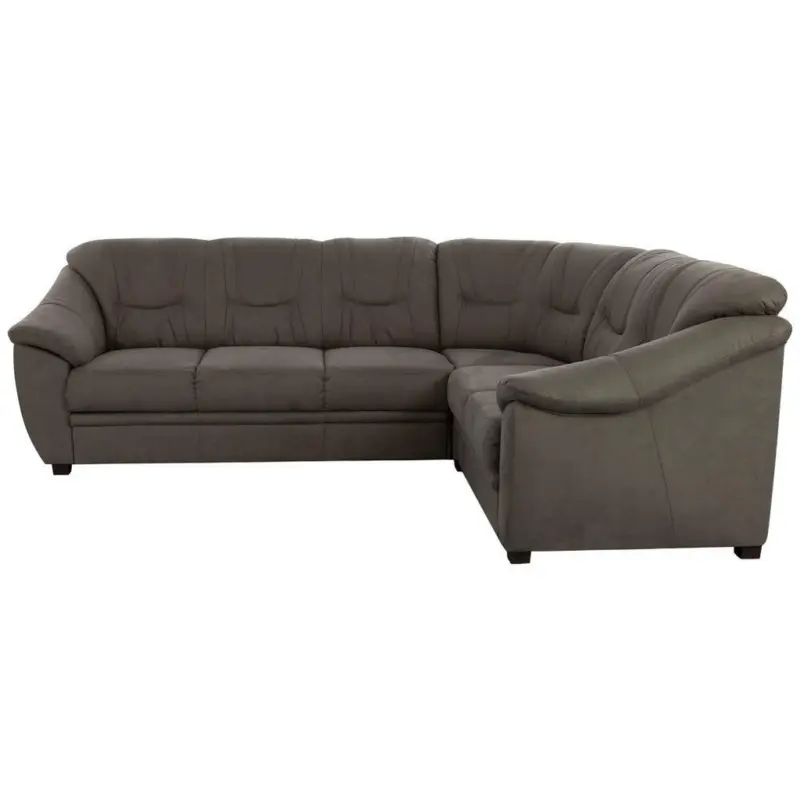 Ecksofa in Flachgewebe Grau 264/215 cm