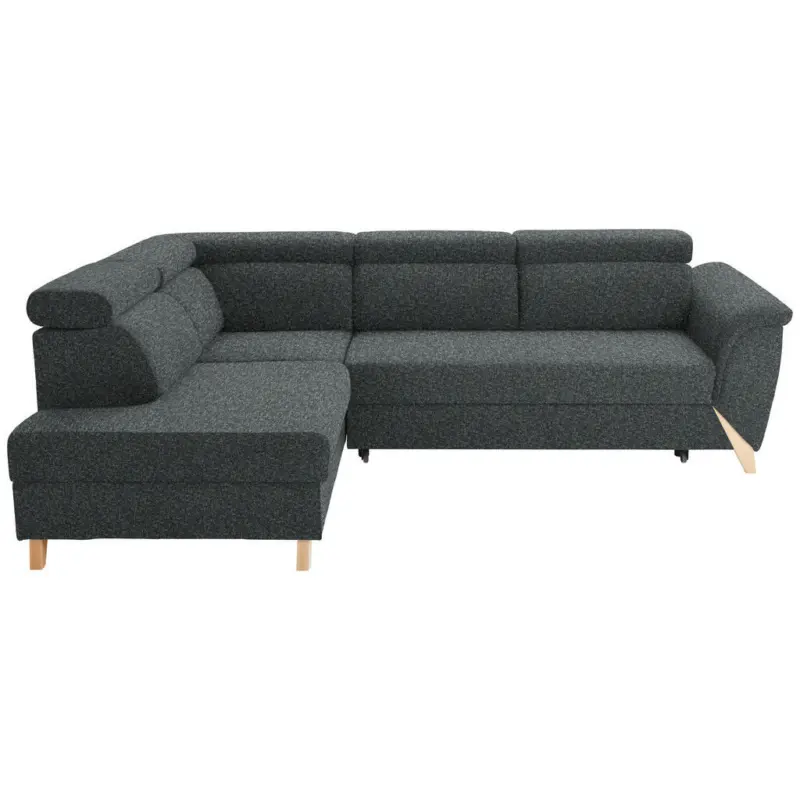 Ecksofa in Struktur Graugr&uuml;n 200/265 cm