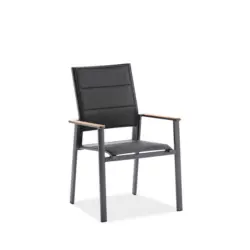 Stapelsessel in Metall, Textil Schwarz