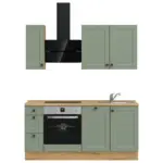 XXXLutz Lauterach - Ihr M&ouml;belhaus bei Bregenz K&uuml;chenblock 180 cm in Eichefarben, Schilfgr&uuml;n