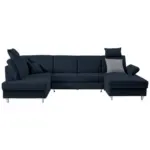 XXXLutz Lauterach - Ihr M&ouml;belhaus bei Bregenz Wohnlandschaft in Webstoff Dunkelblau