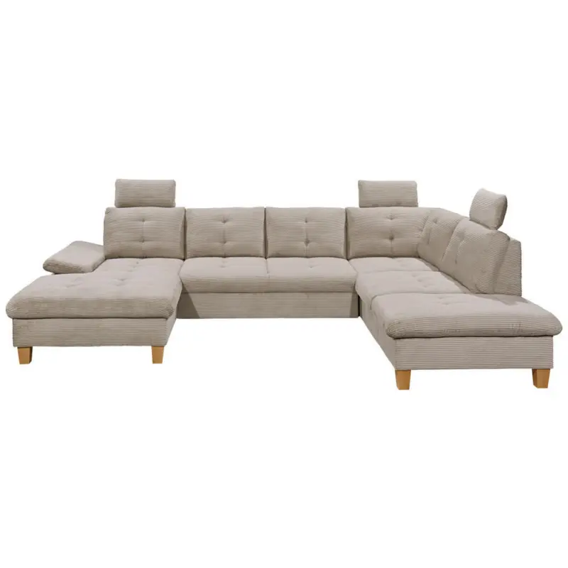 Wohnlandschaft in Cord Grau