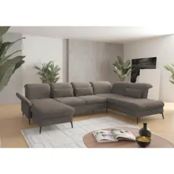 Wohnlandschaft in Flachgewebe Schlammfarben