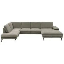 Wohnlandschaft in Velours Grau