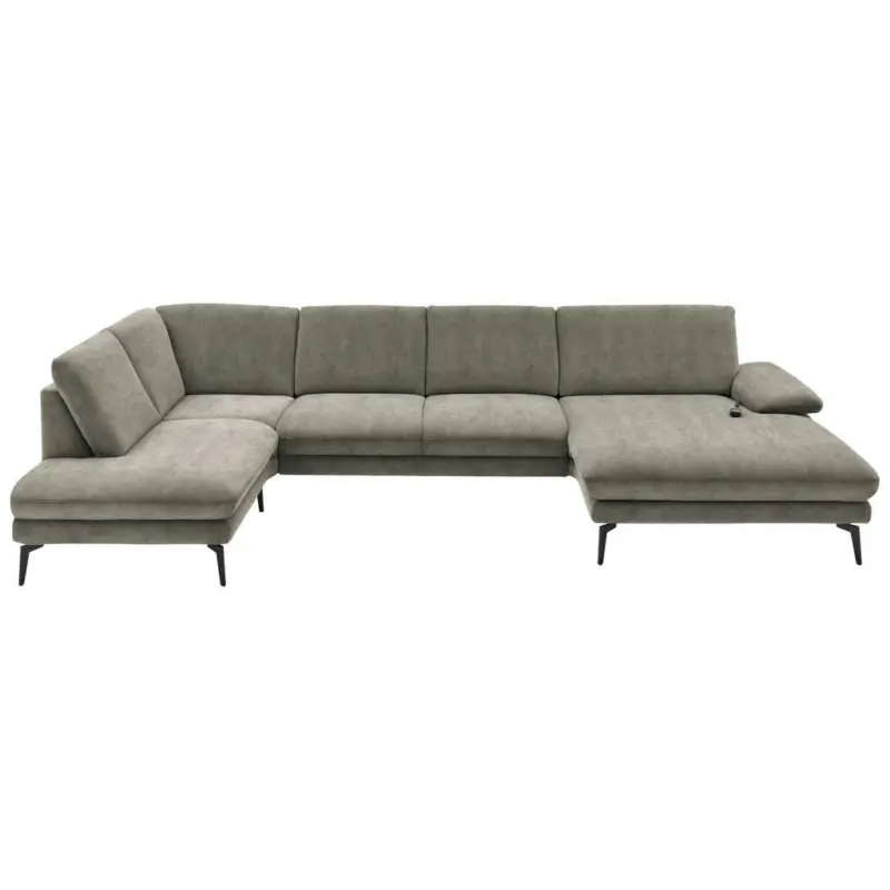 Wohnlandschaft in Velours Grau