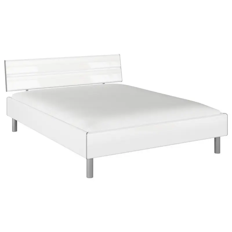 Bett 160/200 cm in Wei&szlig; Hochglanz