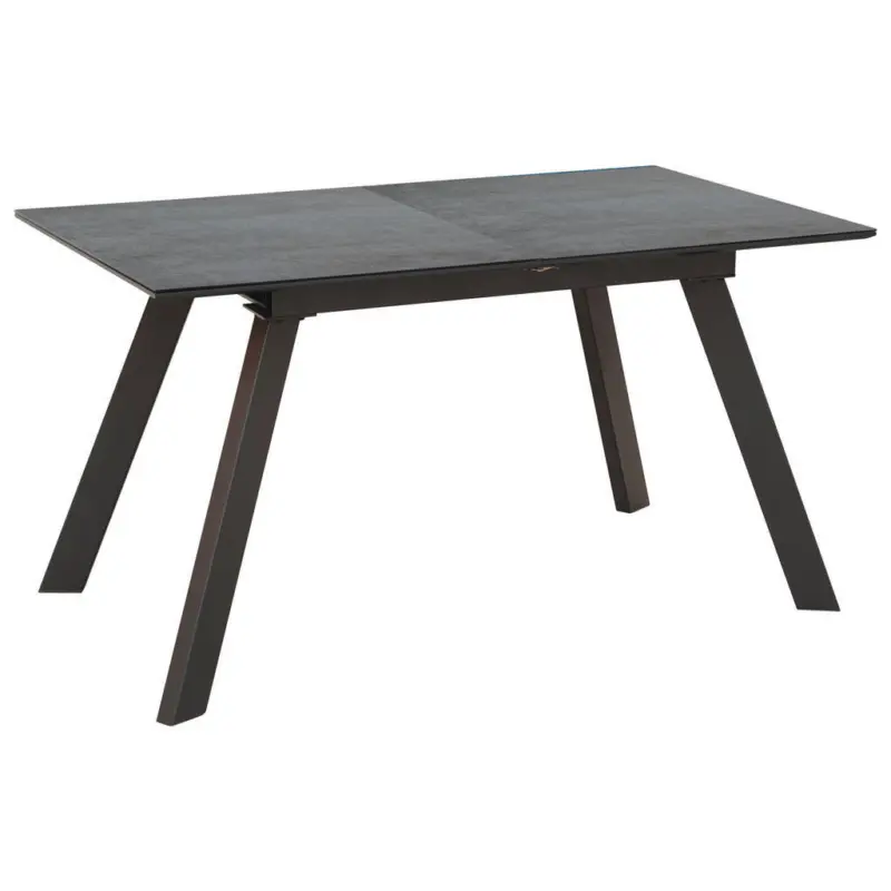 Esstisch in Metall, Glas, Holzwerkstoff 140-180/80/76 cm