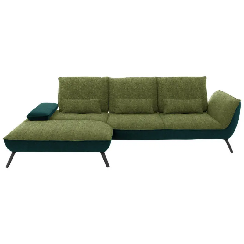 Ecksofa in Flachgewebe Gr&uuml;n 191/301 cm