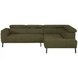 Ecksofa in Webstoff Olivgr&uuml;n 280/205 cm