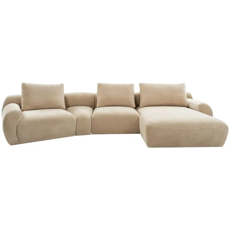 Ecksofa in Chenille Beige 362/176 cm