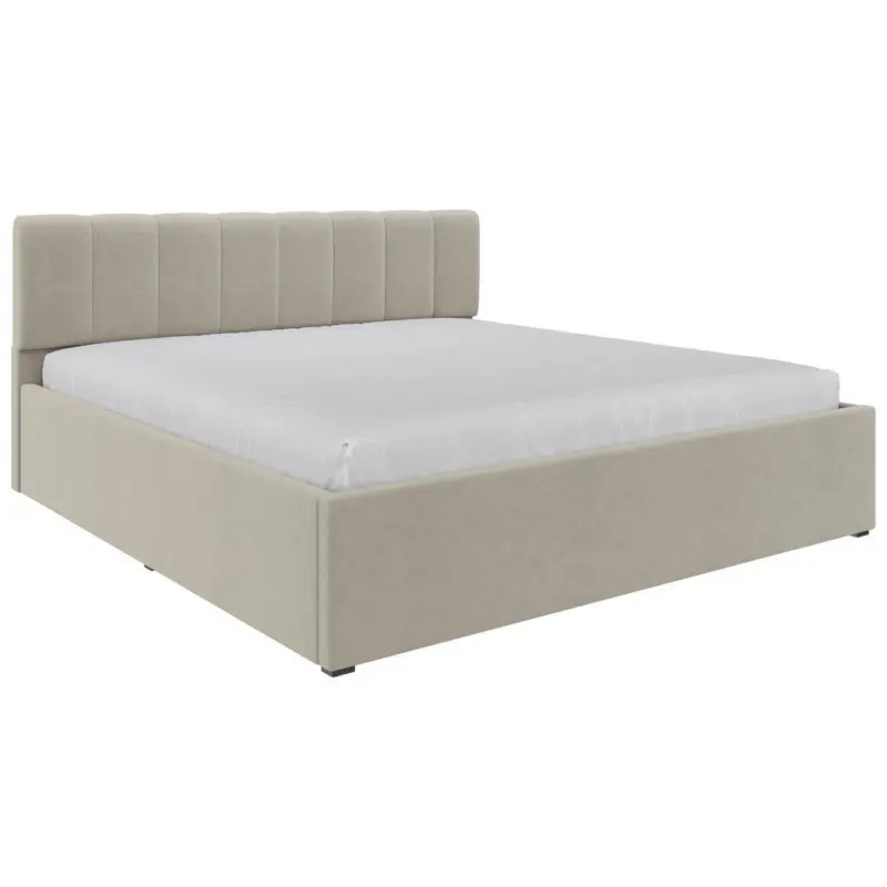 Polsterbett Lattenrost, Bettkasten Beige 180/200 cm