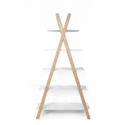 Regal 90/170/35 cm Naturfarben, Wei&szlig;