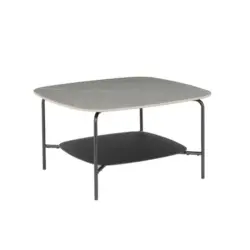 Couchtisch in Metall, Glas, Stein 75/75/42 cm