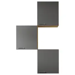 K&uuml;chenoberschrank 100/168,3/34,6 cm in Grau, Eichefarben