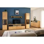 XXXLutz Lauterach - Ihr M&ouml;belhaus bei Bregenz Wohnwand in Schwarz, Eiche Bianco 320/197,6/42 cm