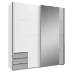 Schwebet&uuml;renschrank in Wei&szlig;, Hellgrau