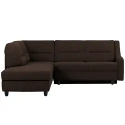 Ecksofa in Chenille Dunkelbraun 208/226 cm