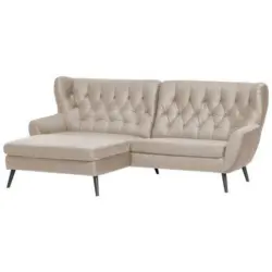 Ecksofa in Mikrofaser Beige 165/237 cm