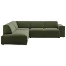 Ecksofa in Cord Olivgr&uuml;n 210/270 cm