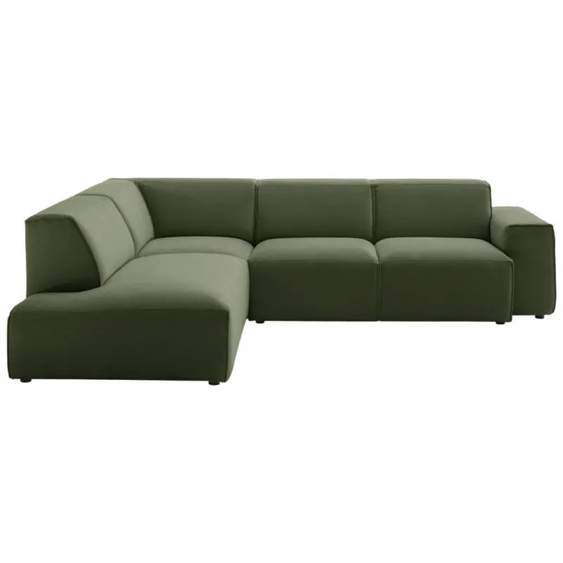 Ecksofa in Cord Olivgr&uuml;n 210/270 cm