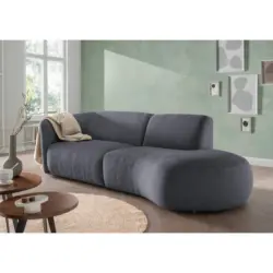 Ecksofa Jesi in Mikrofaser Anthrazit 238/107 cm