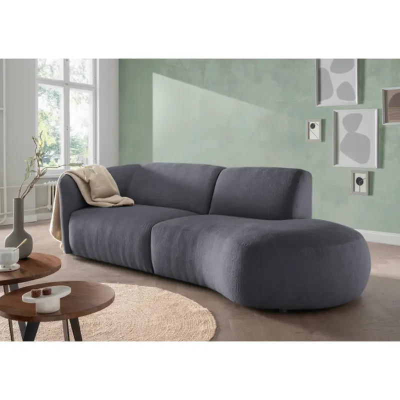 Ecksofa Jesi in Mikrofaser Anthrazit 238/107 cm