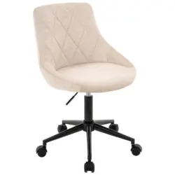 Jugenddrehstuhl in Samt Schwarz, Beige