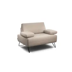 Sessel in Chenille Sandfarben