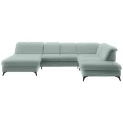 Wohnlandschaft in Chenille Mintgr&uuml;n