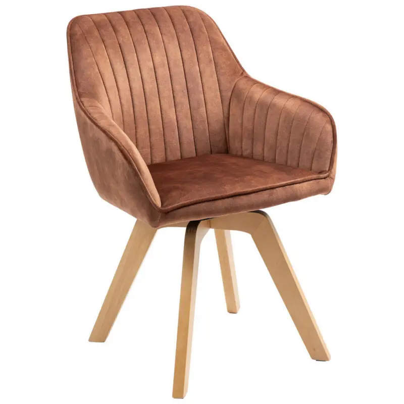 Armlehnstuhl inklusive Armlehnen, Sitzfl&auml;che 180&deg; drehbar, automatische R&uuml;ckholfunktion Samt