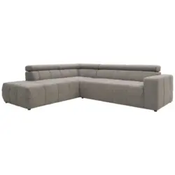 Ecksofa in Mikrofaser Silberfarben 228/275 cm